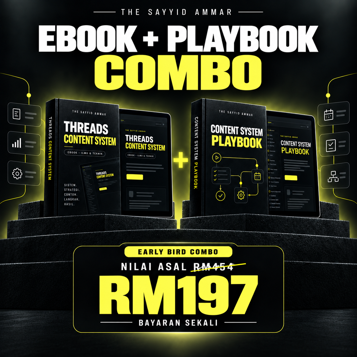 Threads Content System eBook dan Content System Playbook Combo harga early bird RM197