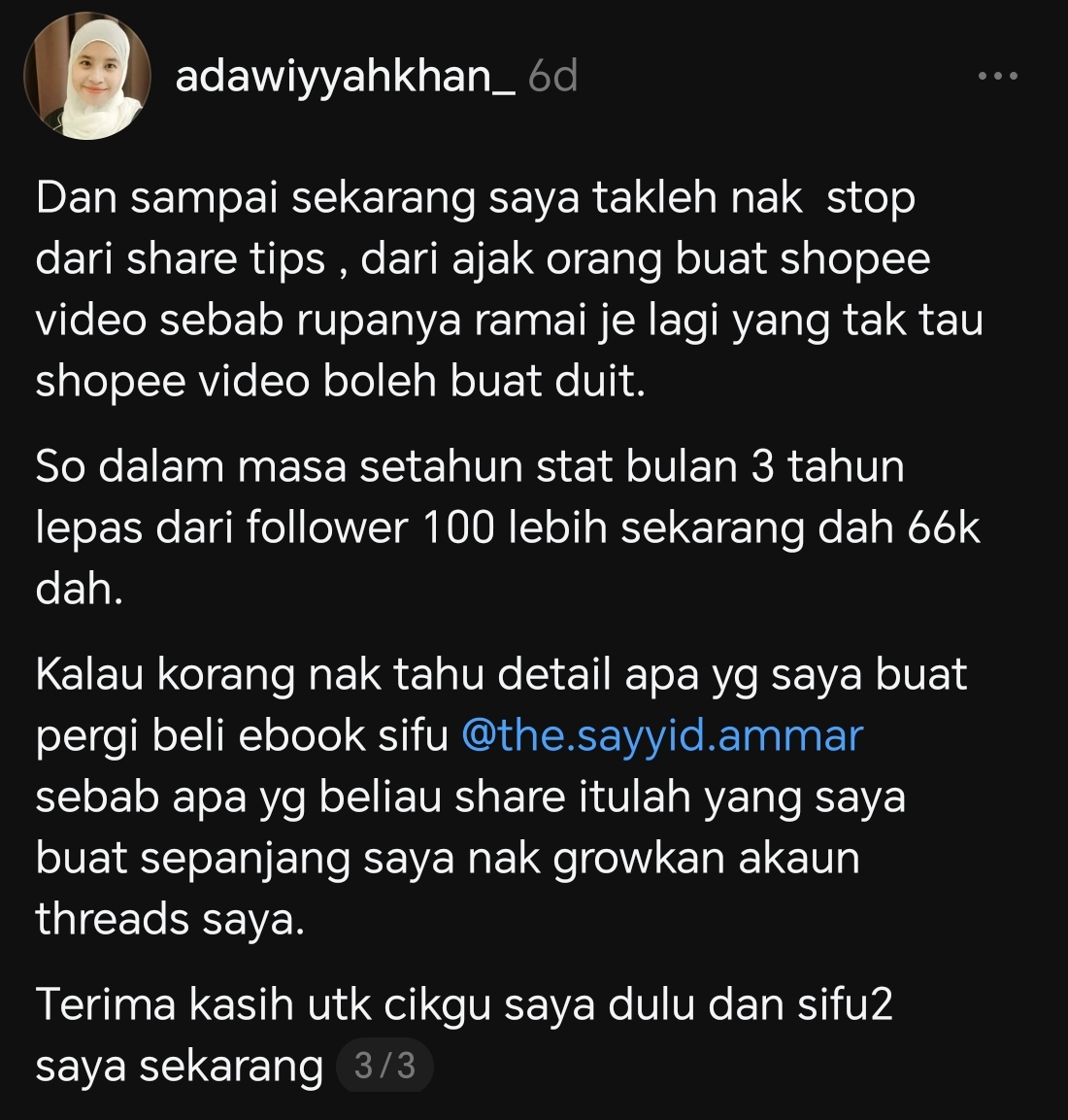 Follower dari 100 lebih ke 66k